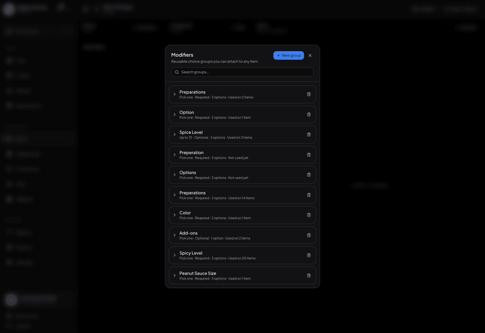 Modifier library